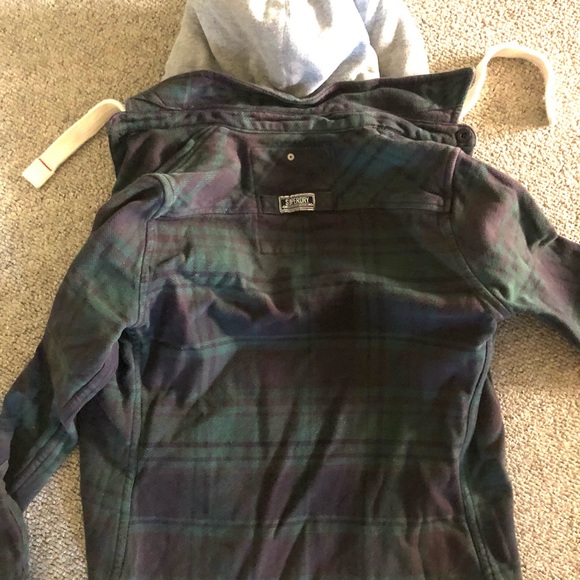 Super dry green tartan hooded sweatshirt - Picture 6 of 7